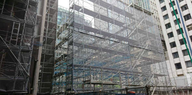 改修工事外部足場